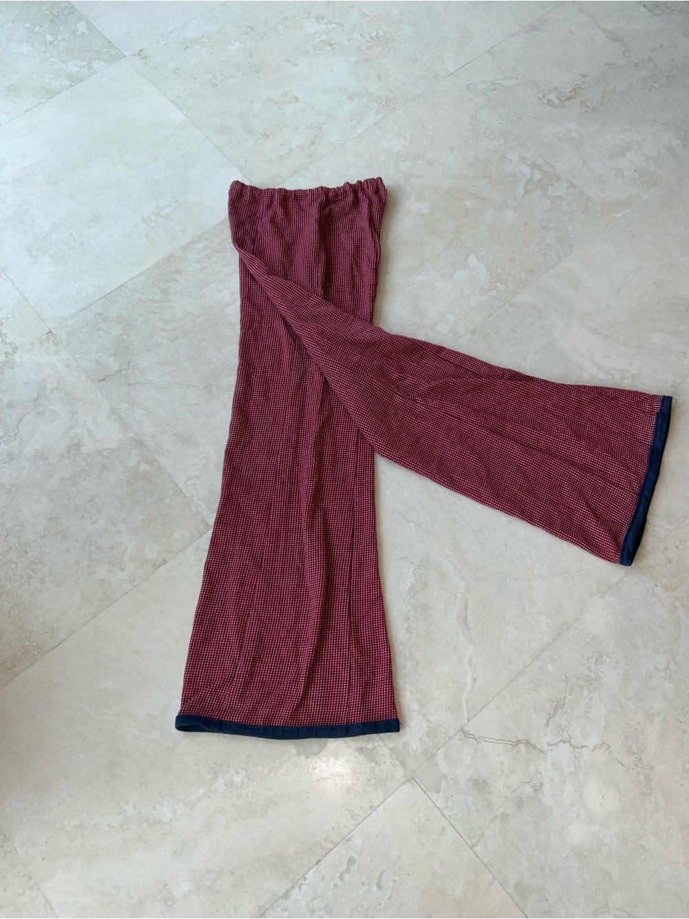 Vintage 70’s Women Wide Leg Red/white/blue check pants Sz small